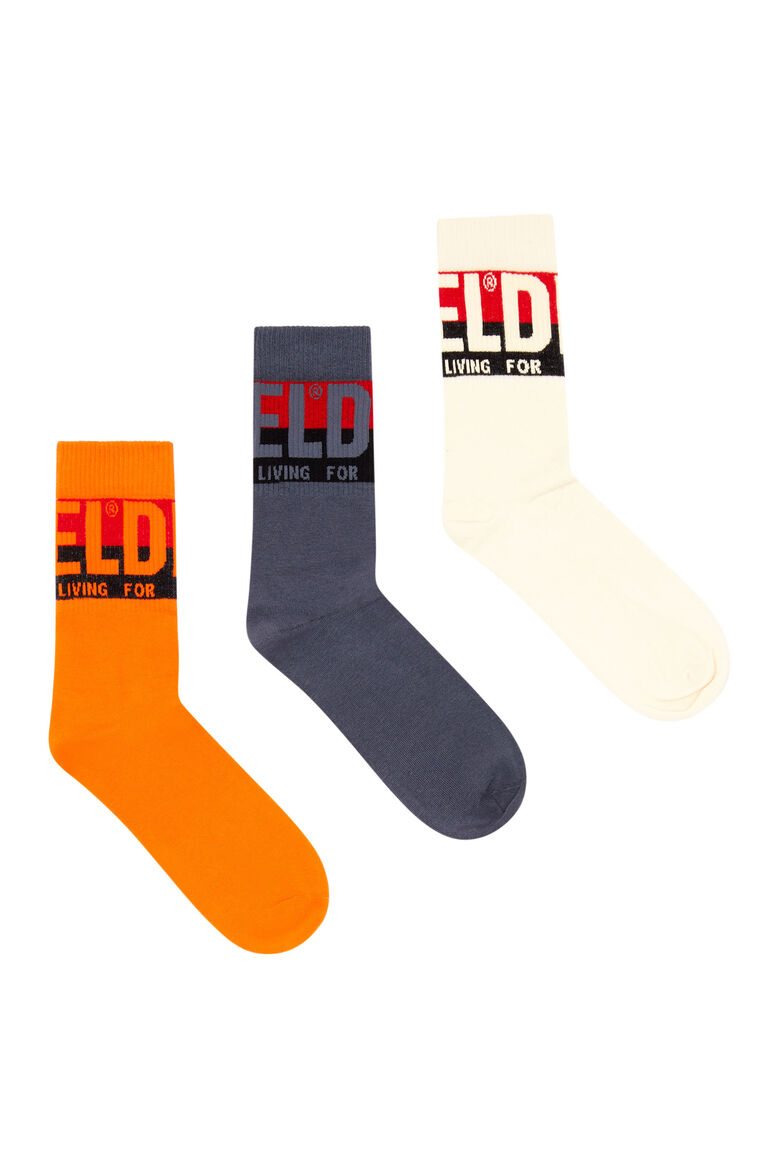 Men's Three-pack of socks with logo cuffs | SKM-RAY-THREEPACK Diesel 00SAYJ0CGBT