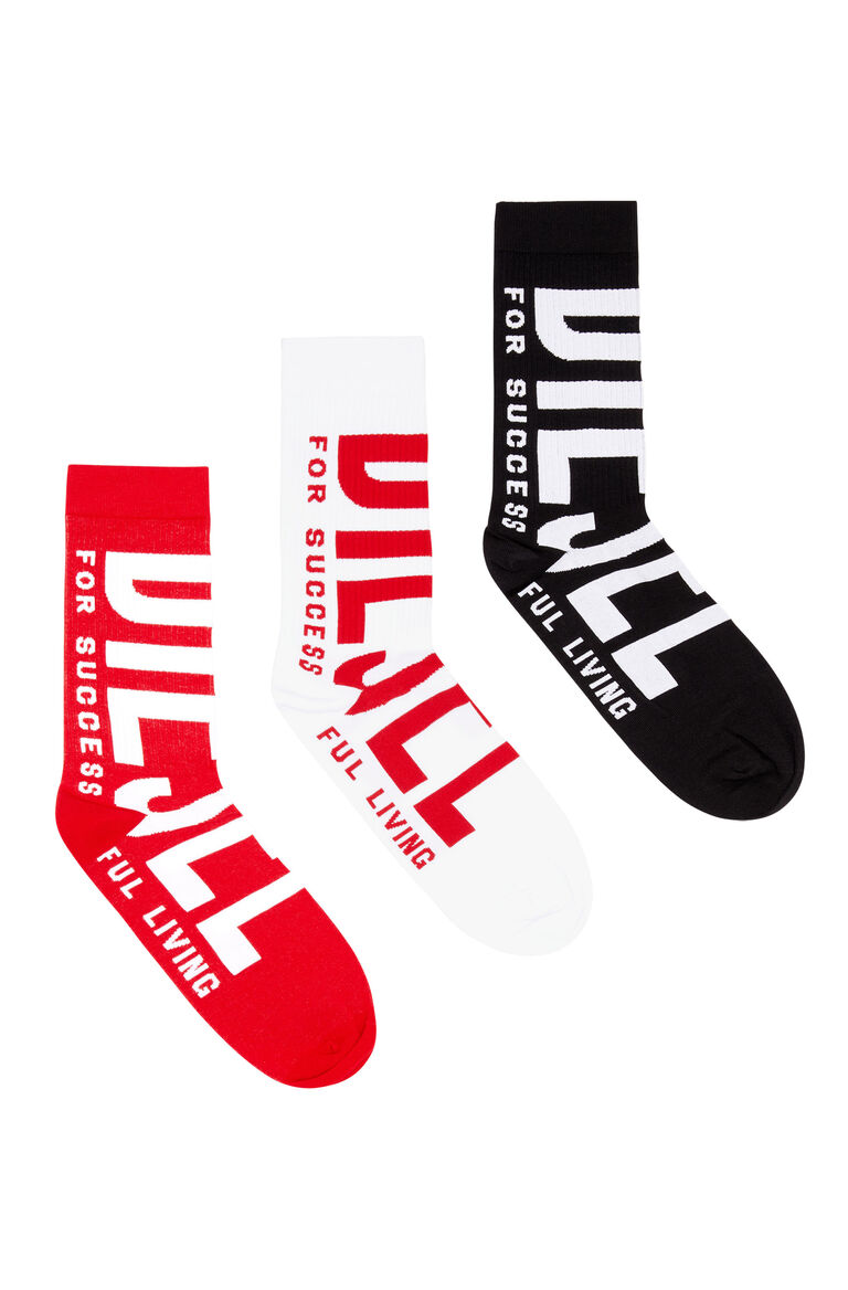 Men's Three-pack of socks with maxi Diesel logo | SKM-RAY-THREEPACK Diesel 00SAYJ0WGAH