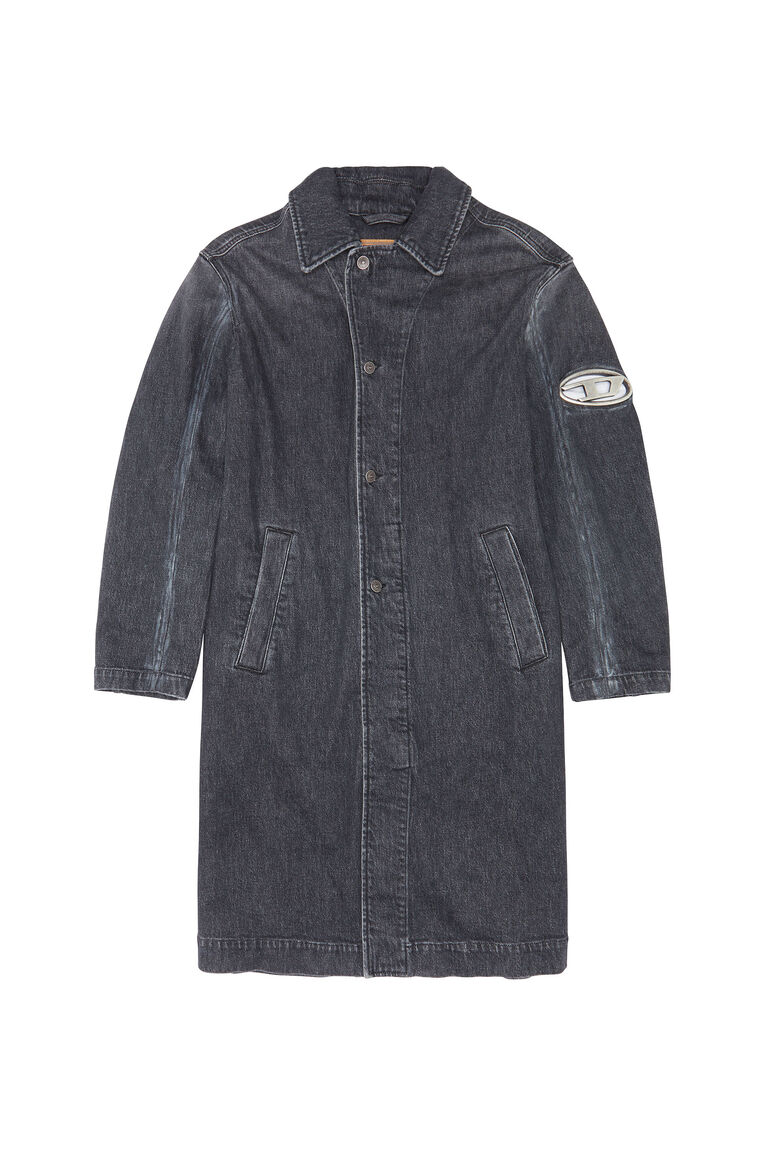 D-ROKU-LONG-FSC1 Man: Long jacket with cut-out metal D logo | Diesel 8059038333330