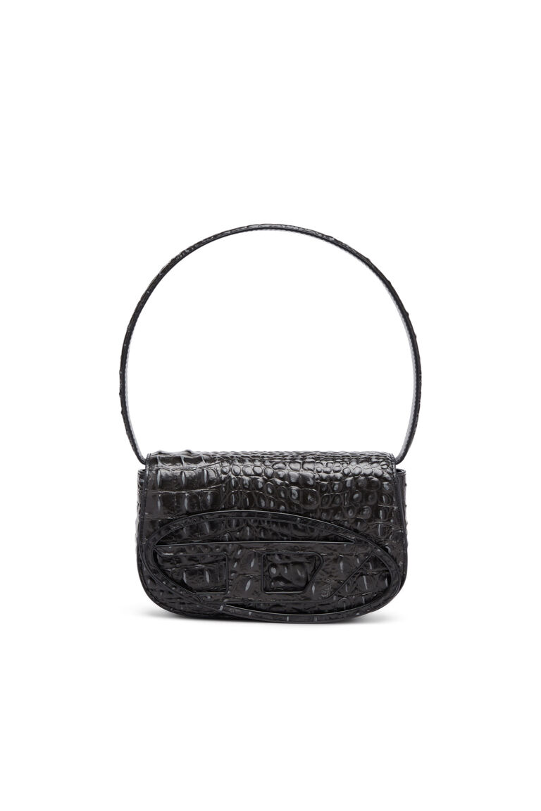 Women's 1DR - Iconic shoulder bag in croc-print leather | 1DR Diesel 8059038687860