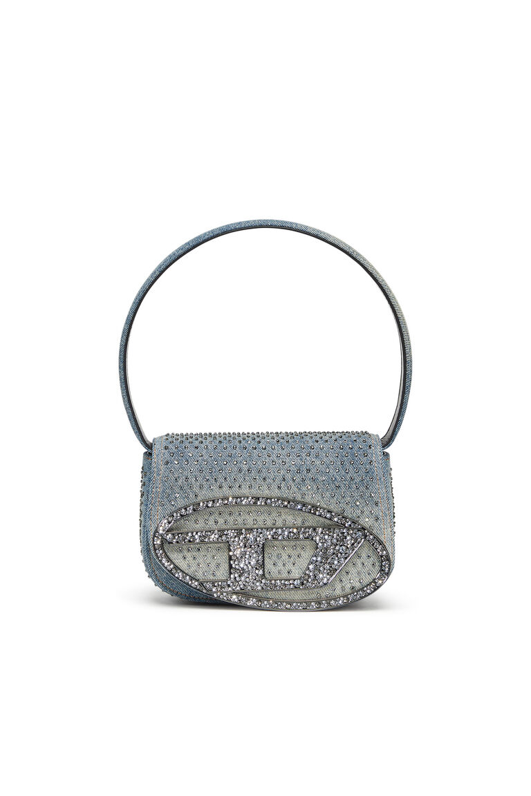 Women's 1DR - Iconic shoulder bag in denim and crystals | 1DR Diesel 8059038687877