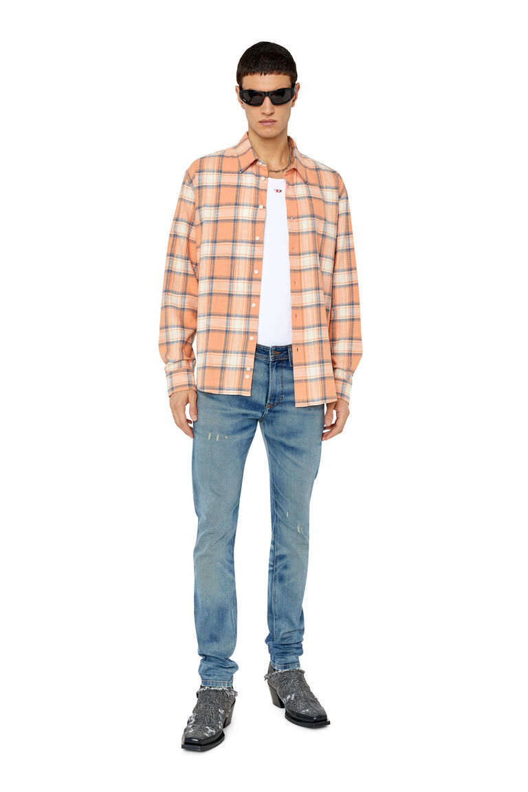 S-UMBE-CHECK-N Man: Check flannel shirt | Diesel A085370TFAJ