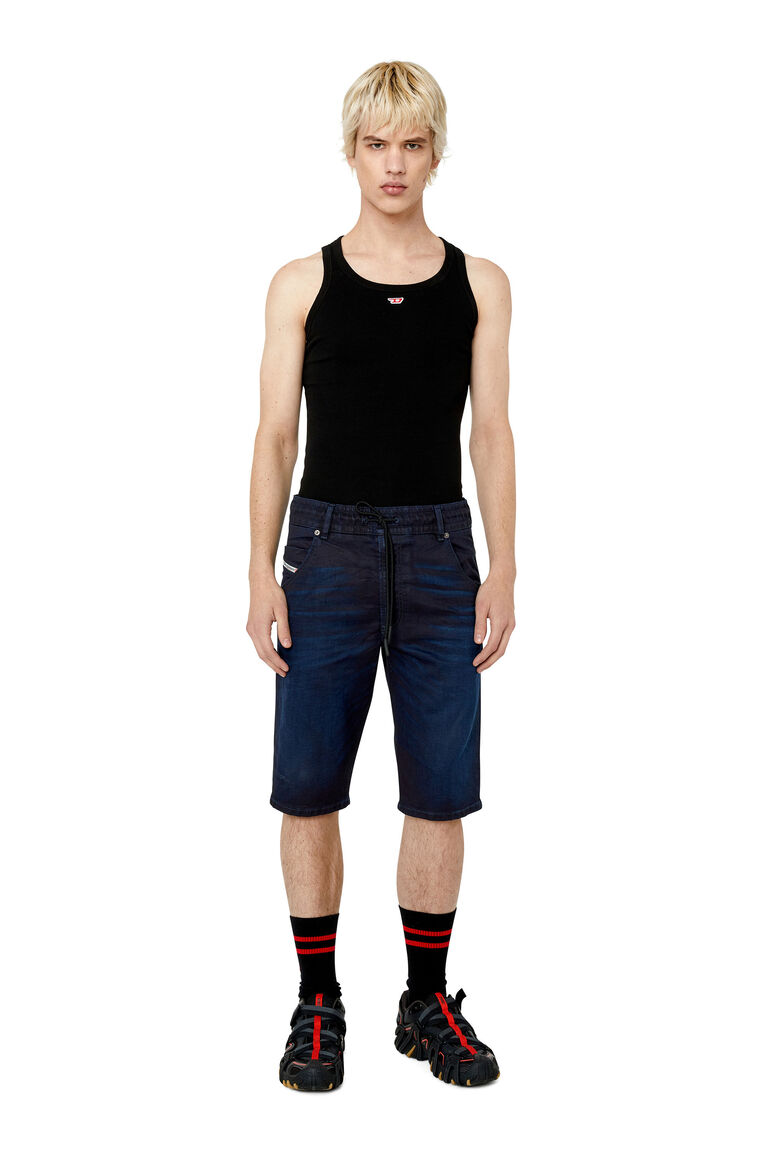 D-KROOSHORT-Z JOGGJEANS Man: Shorts in Track Denim | Diesel A09115068CU