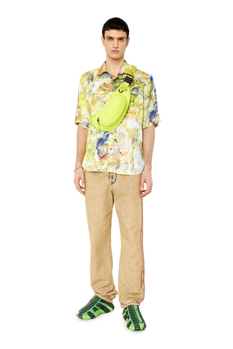 S-UMBE-SSL-PRINT Man: Short sleeve shirt in printed twill | Diesel A092560AIAS