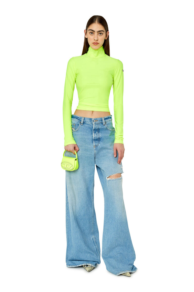 T-URTLE-G1 Woman: Neon turtleneck top in stretch jersey | Diesel A092660AHAZ