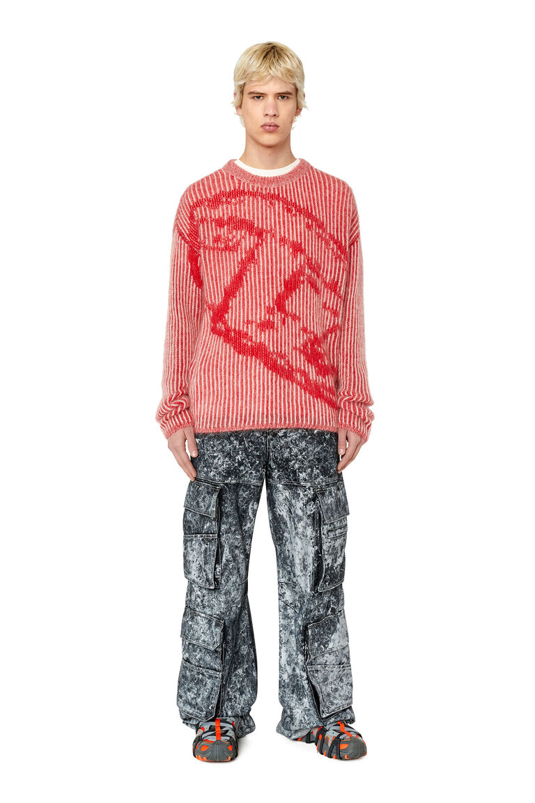 K-EDRO Man: Logo-jacquard jumper in mohair blend | Diesel A094810NHAI