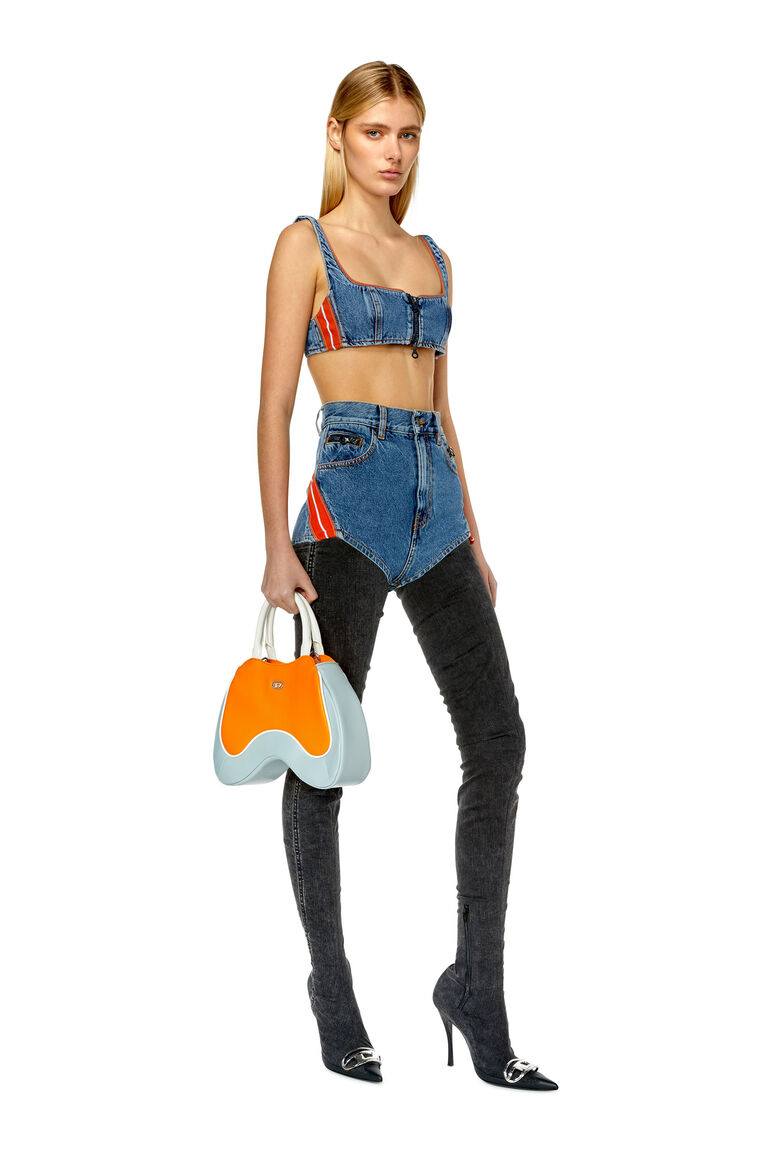 DE-GELSY Woman: Top in denim with contrast trims | Diesel A095230EMAT