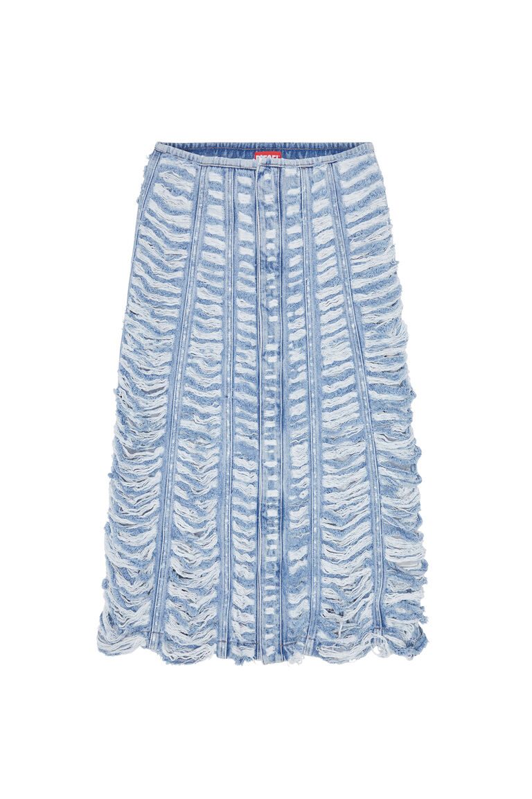 DE-GHIL-FSC Woman: Long denim skirt with tiger breaks | Diesel A10165007P5