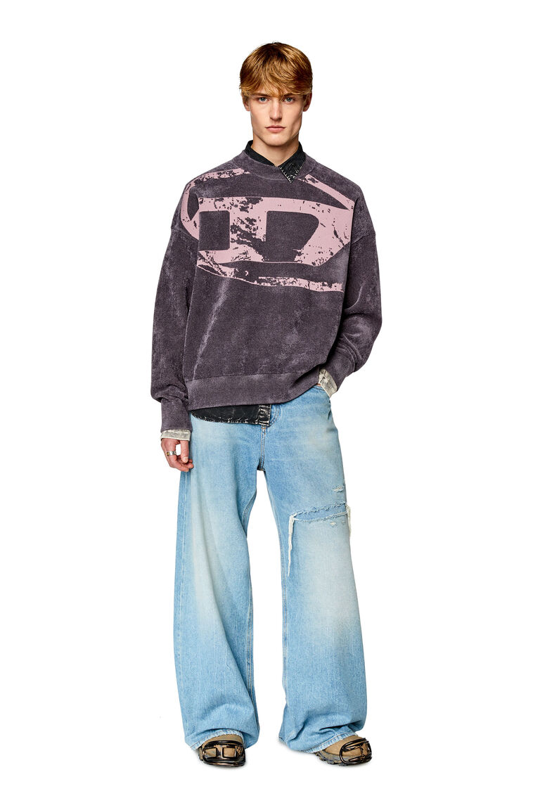 Men's Sweatshirt with distressed oval D | K-TRIA Diesel A112250GEAX