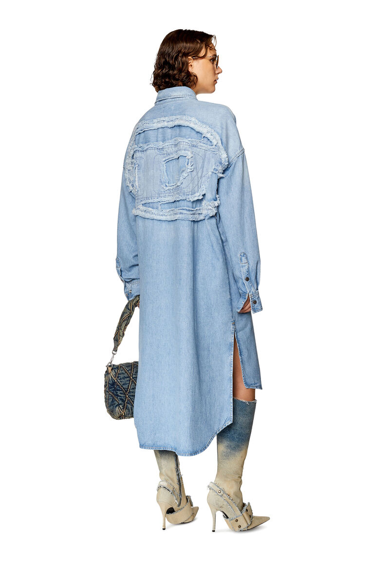 Women's Oversized denim shirt dress | DE-DAVIS-L-S Diesel A113870TGAQ