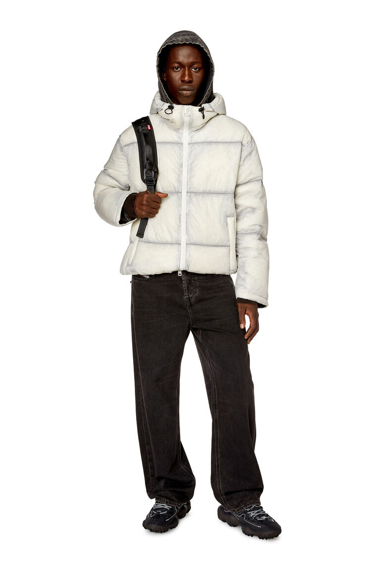 Men's Hooded down jacket in sheer ripstop | W-BASKIN Diesel A120850CLAA