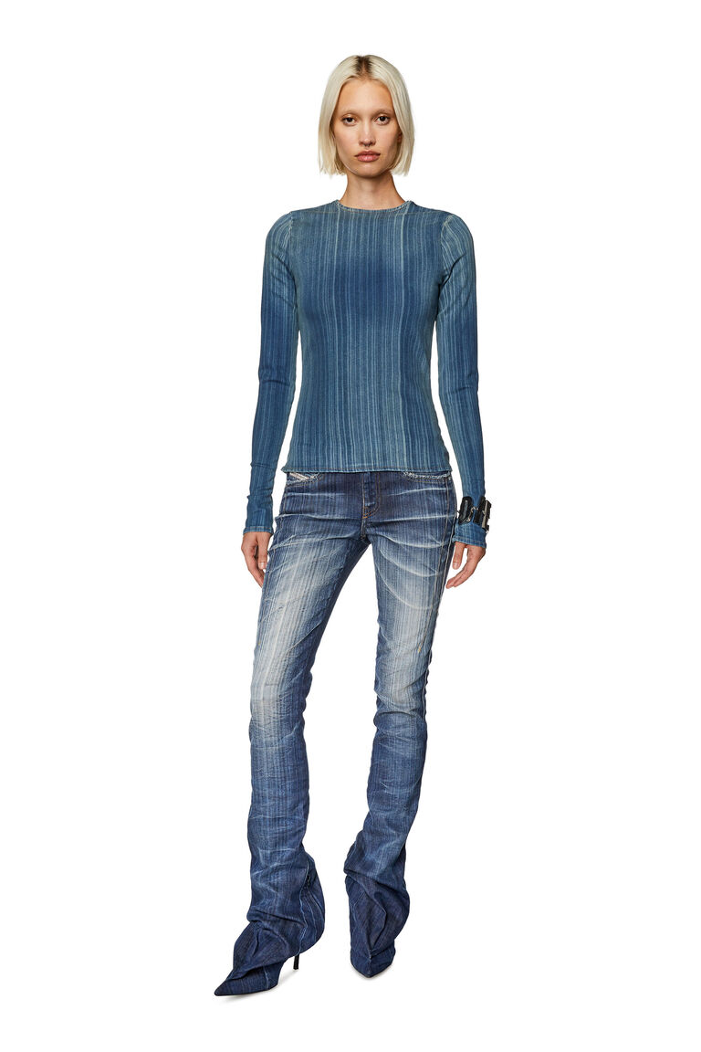 Women's Denim top with second-skin fit | DE-BOB-FSD1 Diesel A12564068JJ