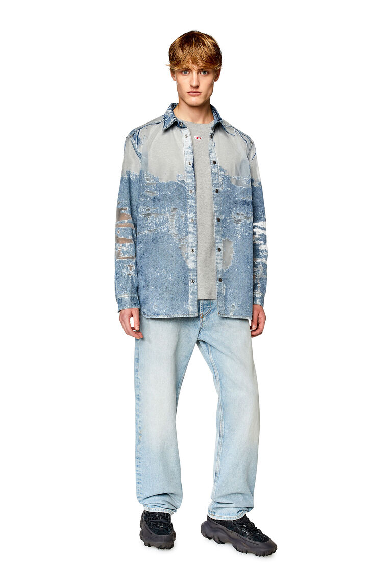 Men's Denim shirt with devor谷 | D-SIMPLY-OVER-FSD Diesel A12586068JH