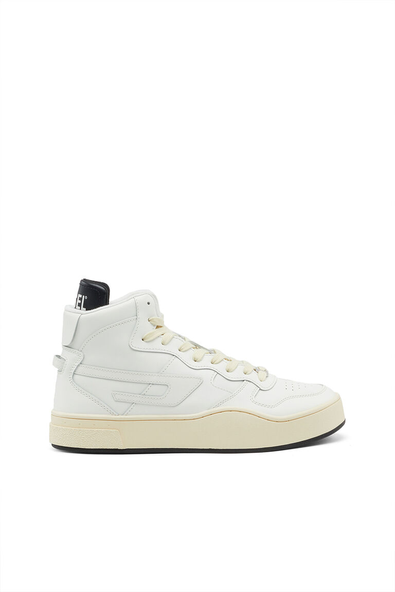 S-UKIYO MID Man: Leather high-top sneakers with D logo | Diesel Y02675PR013