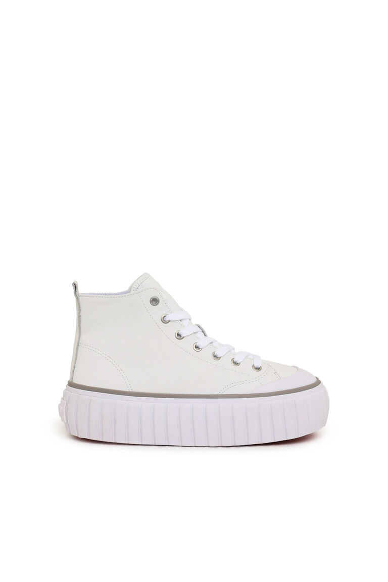 S-HANAMI MID W Woman: High-top flatform sneaker in leather | Diesel Y02829PR013